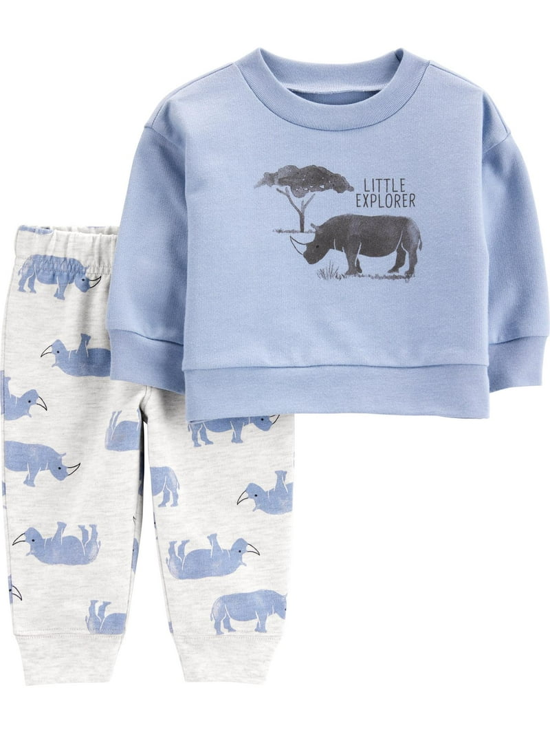 Carters Baby Boy Outfit Set 2-Piece Rhino Print Joggers