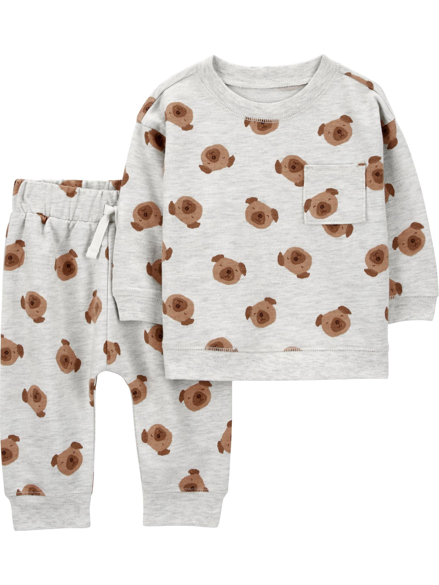 Carter's Child of Mine Baby Boy Outfit Set, 2-Piece, Grey Dog Print