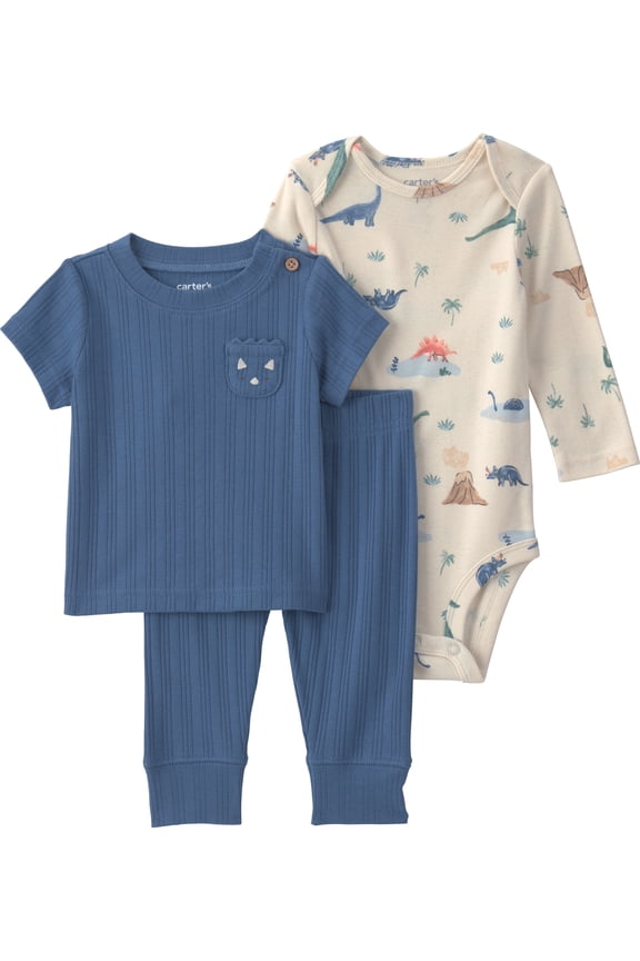 Baby Boy Outfit Set, 3-Piece, Sizes 0-24 Months
