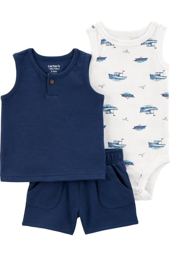 Baby Boy Outfit Set, 3-Piece, Sizes 0/3-24 Months