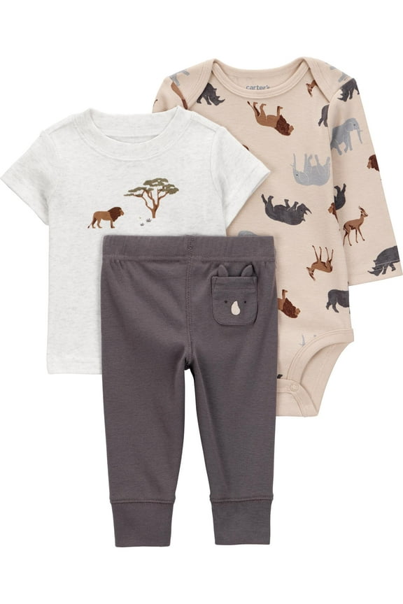 Baby and Toddler Boy Outfit Set, 3-Piece, Sizes 0/3-24 Months