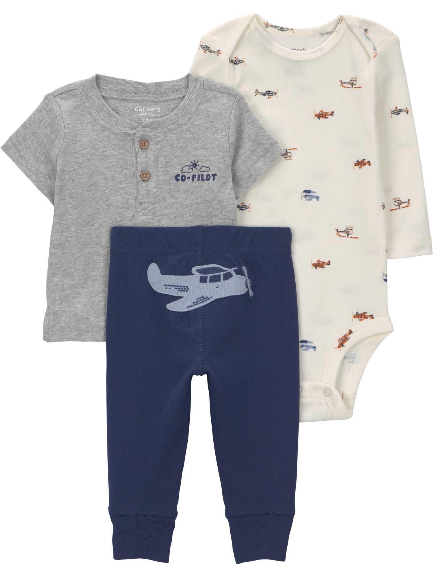 Carter's Child of Mine Baby Boy Outfit Set, 3-Piece, Sizes 0/3-24 Months