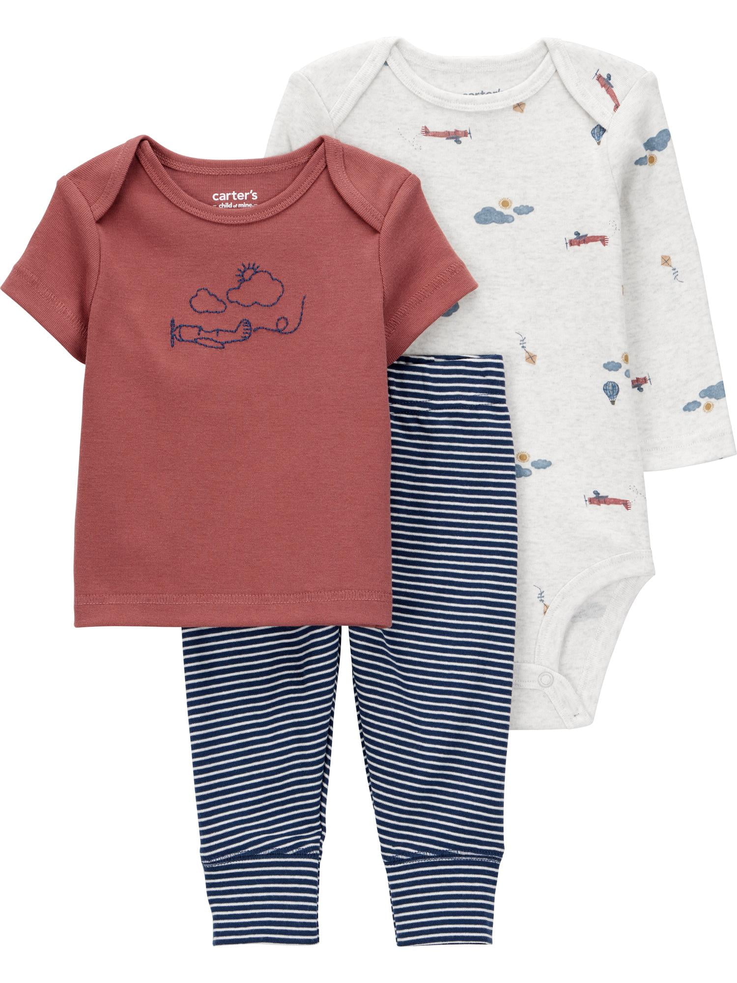Carter's Child of Mine Baby and Toddler Boy Outfit Set, 3-Piece, Sizes 0/3-24 Months