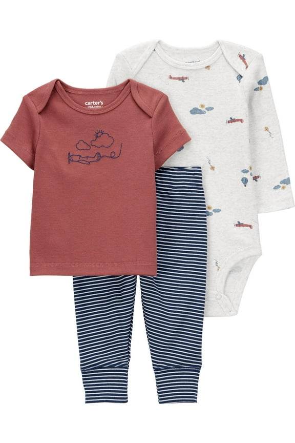 Baby and Toddler Boy Outfit Set, 3-Piece, Sizes 0/3-24 Months