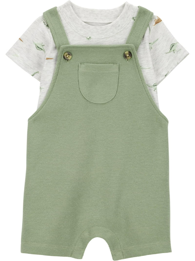 Carters Child of Mine Baby Boy Overalls Dinosaur Print