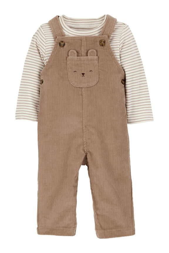 Baby and Toddler Boy Overalls Set, 2-Piece, Sizes 0/3-24 Months