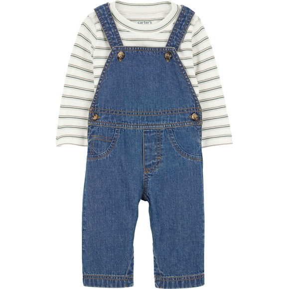 Baby and Toddler Boy Overalls Set, 2-Piece, Sizes 0/3-24 Months