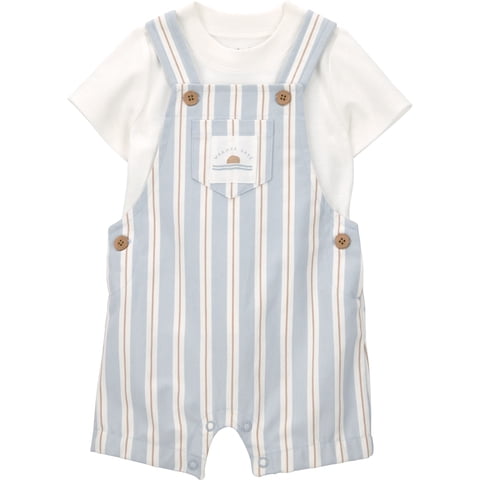 Baby Boy Overalls Set, 2-Piece, Sizes 0/3-24 Months