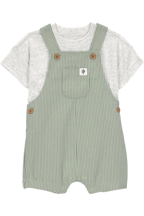 Baby Boy Overalls Set, 2-Piece, Sizes 0/3-24 Months