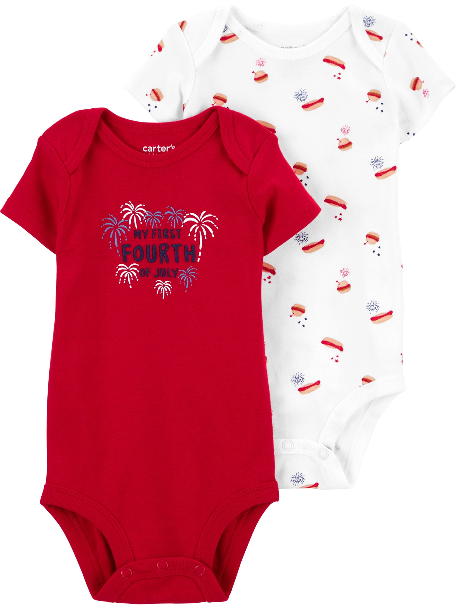 Carter's Child of Mine Baby Boy Patriotic Bodysuits, 2-Pack, Sizes Newborn-12 Months