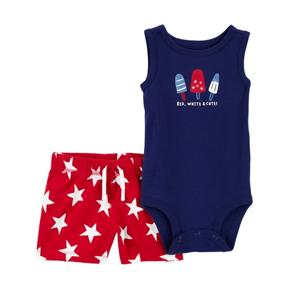 Carter's Child of Mine Baby Boy Patriotic Outfit Set, 2-Piece, Sizes Newborn-12 Months