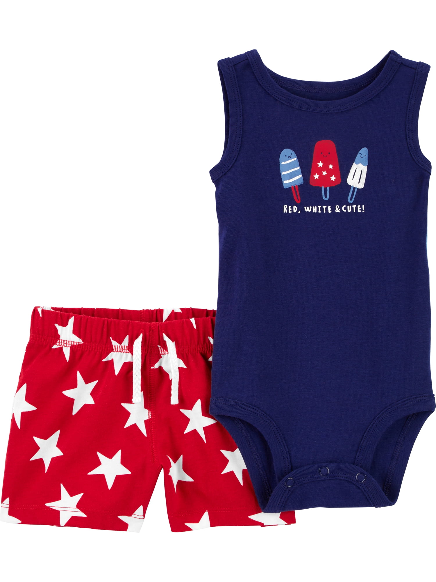 Carter's Child of Mine Baby Boy Patriotic Outfit Set, 2-Piece, Sizes Newborn-12 Months
