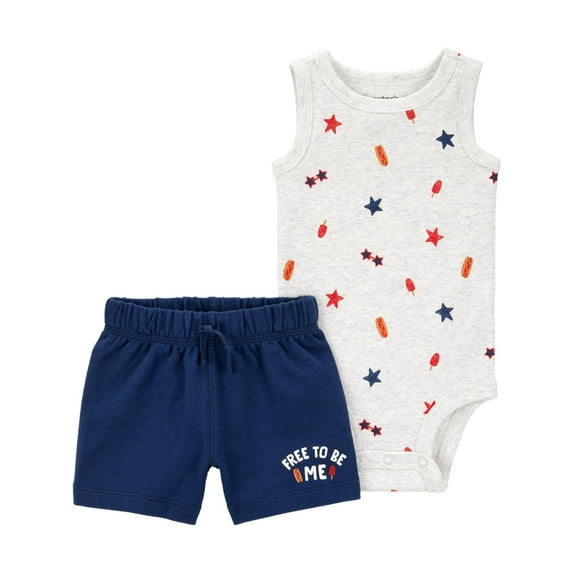 Carter's Child of Mine Baby Boy Patriotic Outfit Set, 2-Piece, Sizes Newborn-12 Months