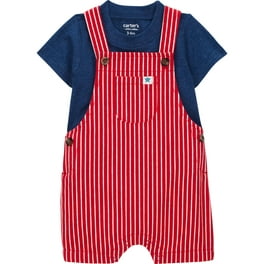 カーターズ　オーバーオール Toddler Organic Cotton Gauze Shortalls in Seal Blue - Little
