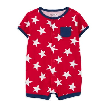 Carter's Child of Mine Baby Boy Patriotic Romper, One-Piece, Sizes Newborn-12 Months