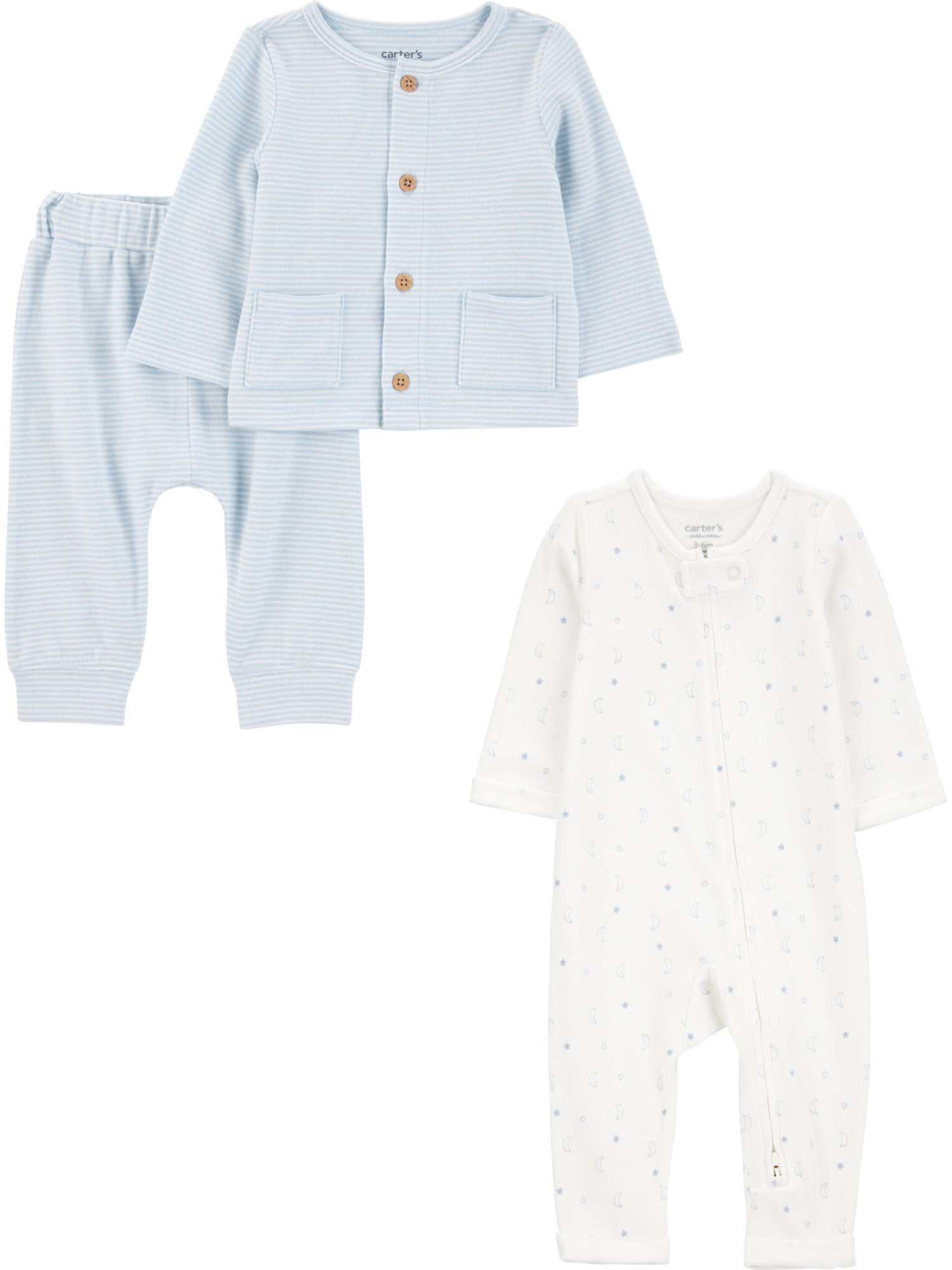 Carter's Child of Mine Baby Boy Plush Outfit Set and Jumpsuit, 3-Piece, Sizes Newborn-6/9 Months