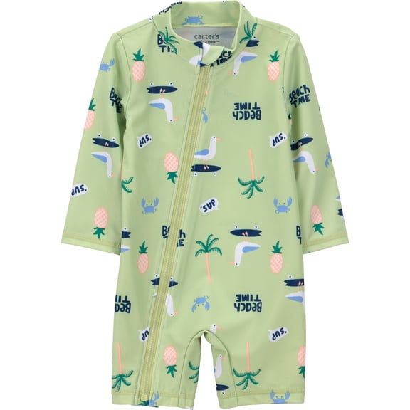 Carter's Child of Mine Baby Rash Guard Swimsuit, One-Piece, Sizes 0/3-18 Months