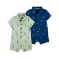 thumbnail image 1 of Carter's Child of Mine Baby Boy Romper, 2-Pack, Sizes 0/3-24 Months, 1 of 4