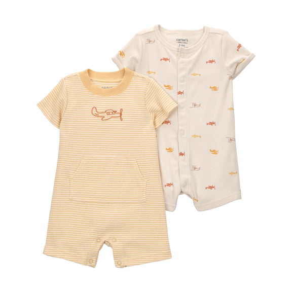 Carter's Child of Mine Baby Boy Romper, 2-Pack, Sizes 0/3-24 Months
