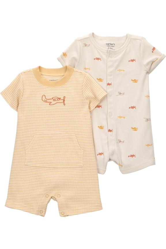 Baby Boy Romper, 2-Pack, Sizes 0/3-24 Months