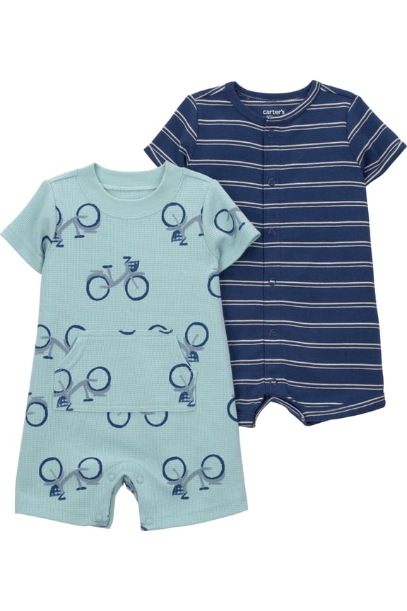 Baby Boy Romper, 2-Pack, Sizes 0/3-24 Months