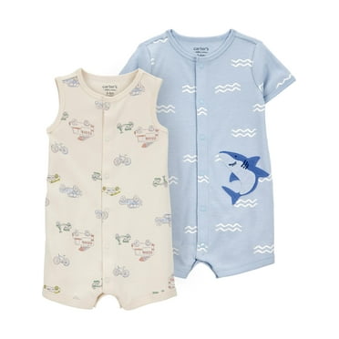Carter's Child of Mine Baby Boy Romper, 2-Pack, Sizes 0/3-24 Months