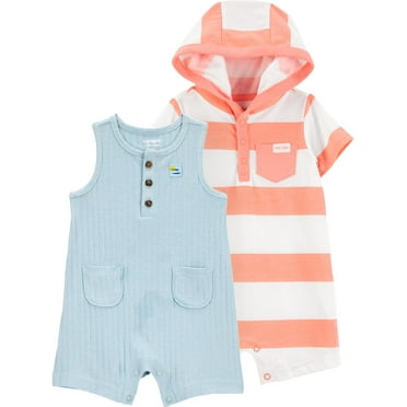 Carter's Child of Mine Baby Boy Romper, 2-Pack, Sizes 0/3-24 Months