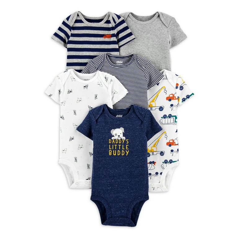 Carter's Child of Mine Baby Boy Short Sleeve Bodysuits, 6 Pack, Preemie-24  Months