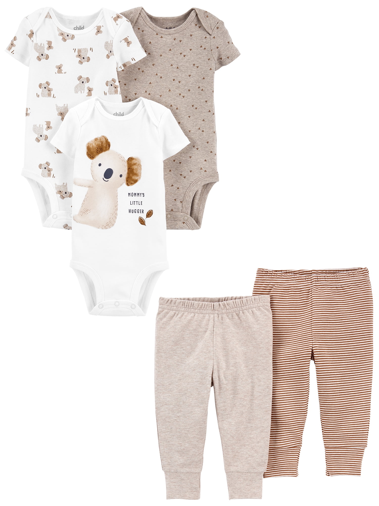 Carter's Child of Mine Baby Boy Short Sleeve Bodysuits and Pants Outfit ...