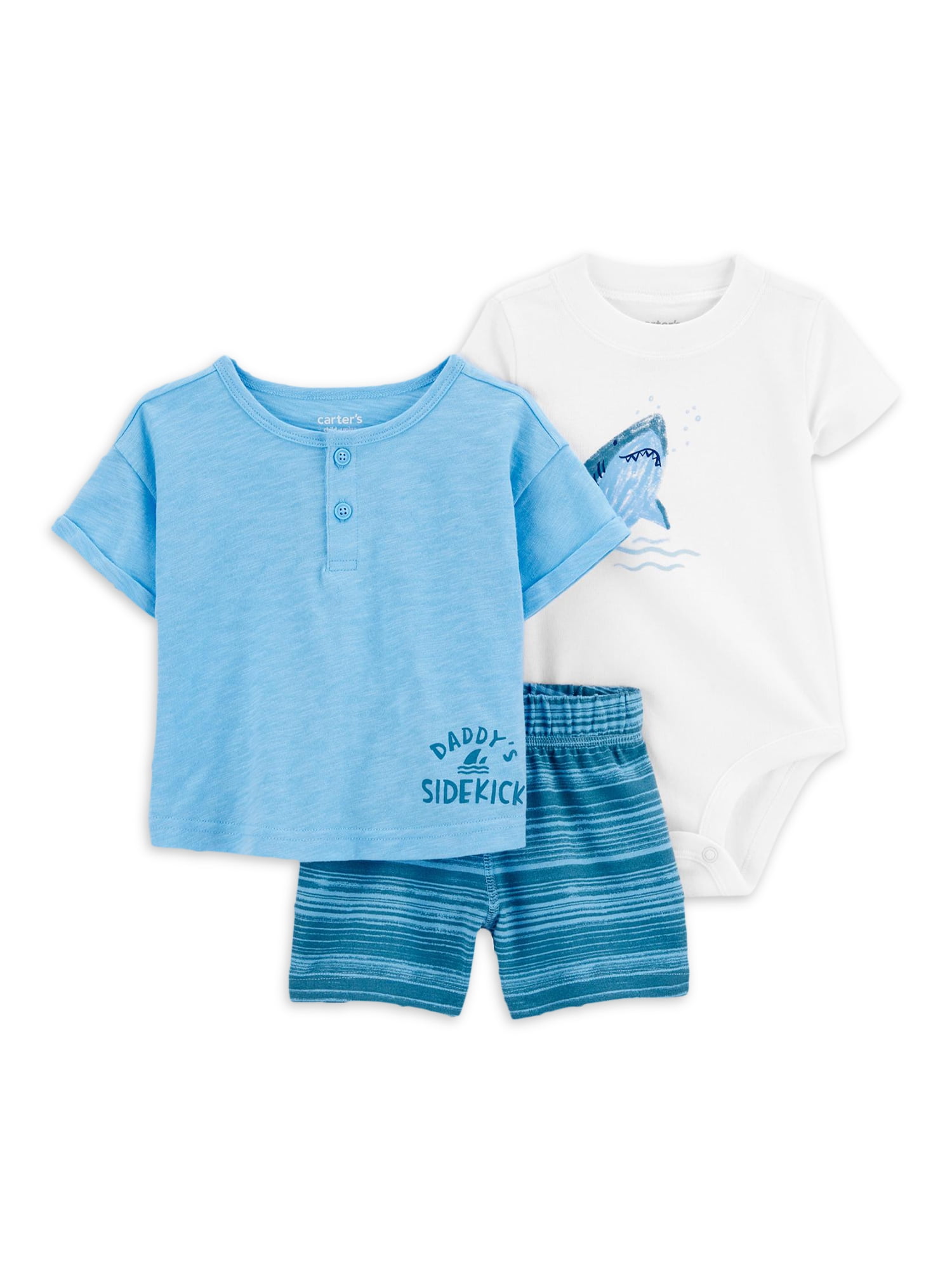 Carter's Child of Mine Baby Boy Shorts Outfit Set, 3-Piece, Sizes 0/3-24M
