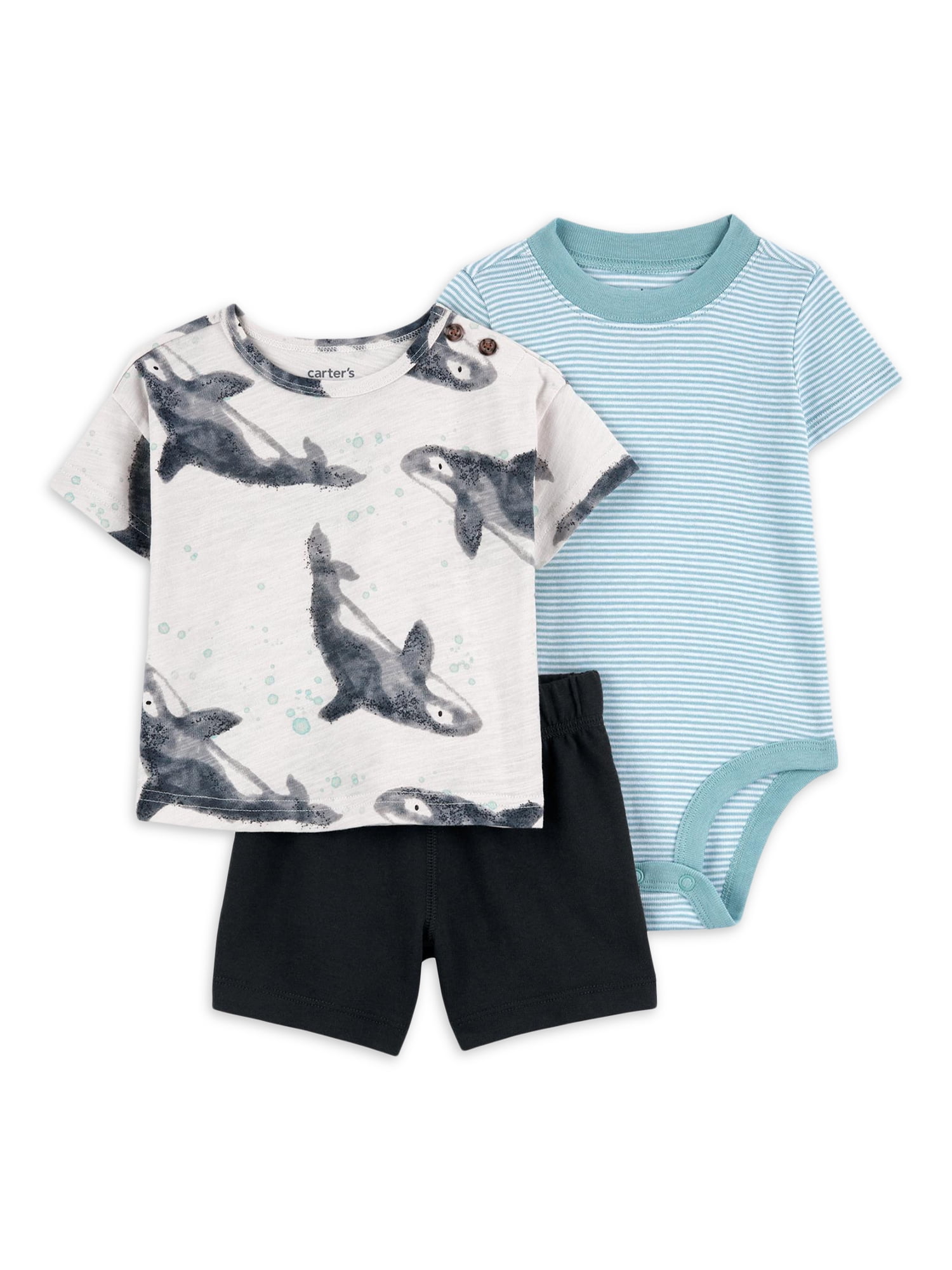 Carter's Child of Mine Baby Boy Shorts Outfit Set, 3-Piece, Sizes 0/3-24 Months