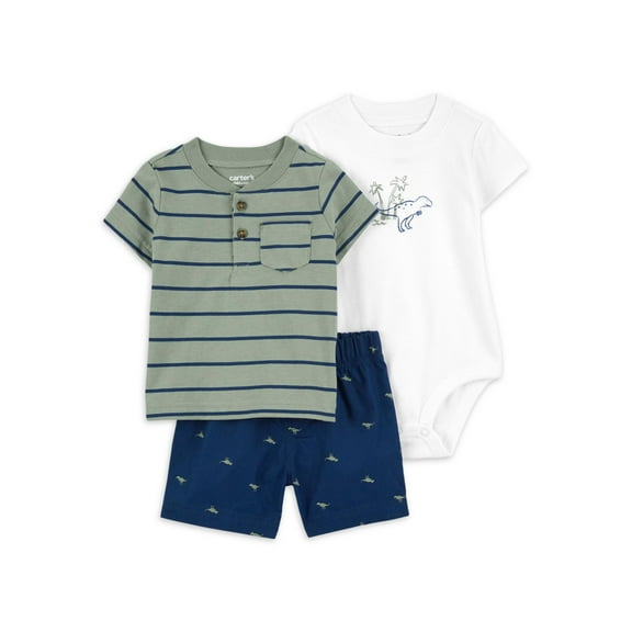 Carter's Child of Mine Baby Boy Shorts Outfit Set, 3-Piece, Sizes 0/3-24 Months