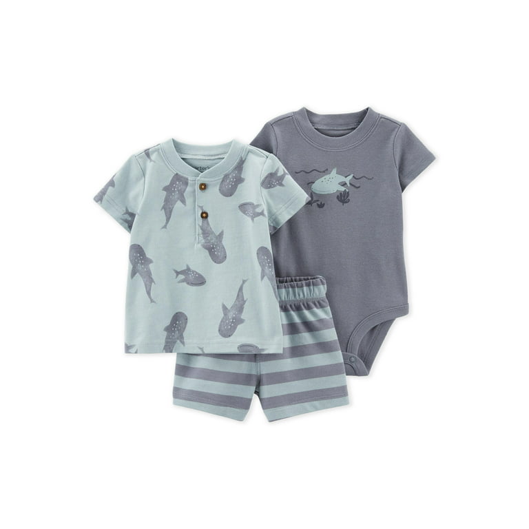 Carter'S Child Of Mine Baby Boy Shorts Outfit Set, Sizes 0-24M - Walmart.Com