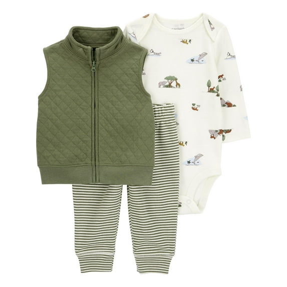 Carter's Child of Mine Baby Boy Vest Outfit Set, 3-Piece, Sizes 0/3-24 Months