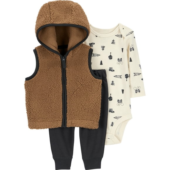 Carter's Child of Mine Baby and Toddler Boy Vest Outfit Set, 3-Piece, Sizes 0/3-24 Months