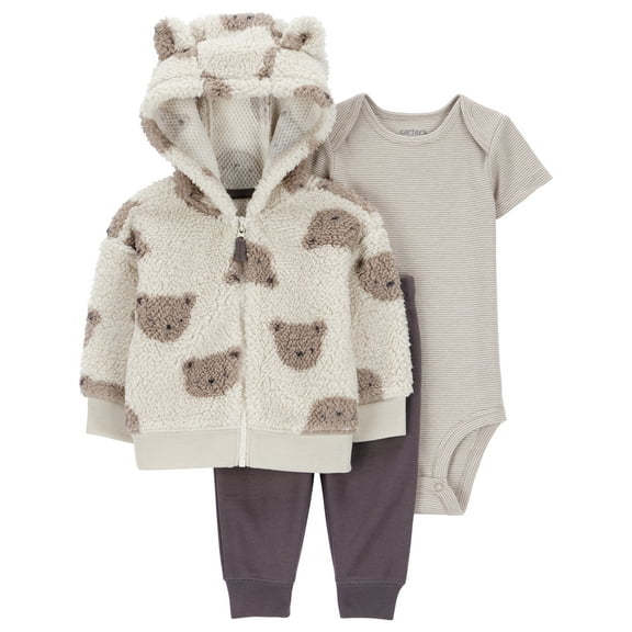 Carter's Child of Mine Baby Boy and Toddler Cardigan Outfit Set, 3-Piece, Sizes 0/3-24 Months