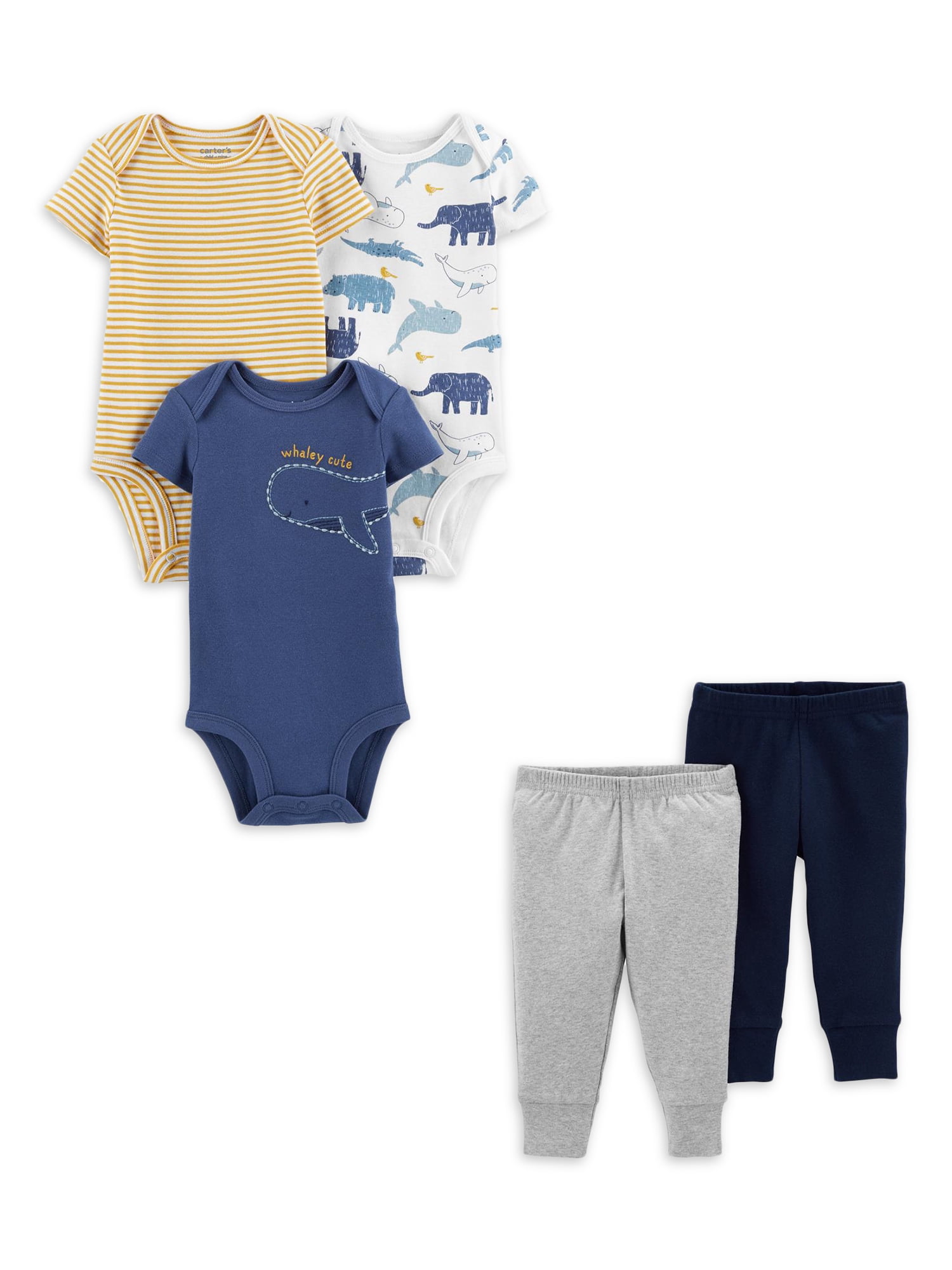 Carter's Child of Mine Baby Boys Bodysuit & Pants Outfit Set, 5