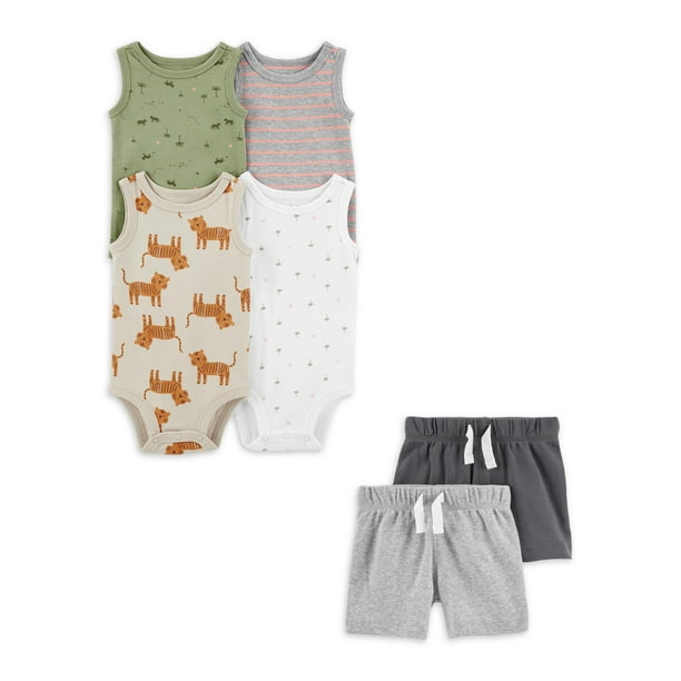 Carter's Child of Mine Baby Boys Bodysuit Shorts Outfit Set,