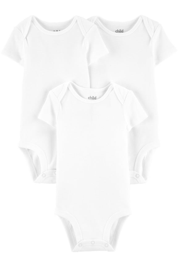 Baby Boys & Girls Short Sleeve Bodysuits, 3 Pack (Preemie-18M)
