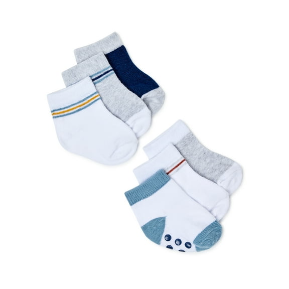 Carter's Child of Mine Baby Boys' Retro Crew Socks, 6-Pack, Sizes 0-12 Months