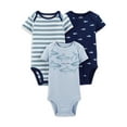 thumbnail image 1 of Carter's Child of Mine Baby Boys Shark Bodysuit, 3-Pack, Preemie-18 Months, 1 of 6