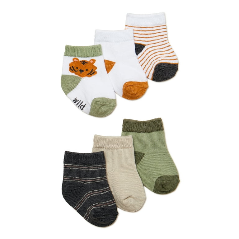 Carter s Child of Mine Baby Boys Tiger Crew Socks 6 Pack 0 12