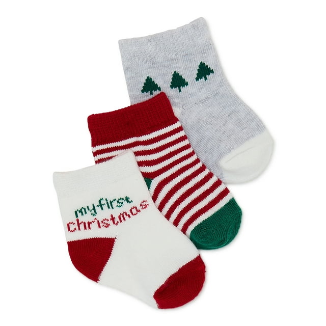Carter's Child of Mine Baby Christmas Crew Socks, 3Pack, Sizes 0M6M