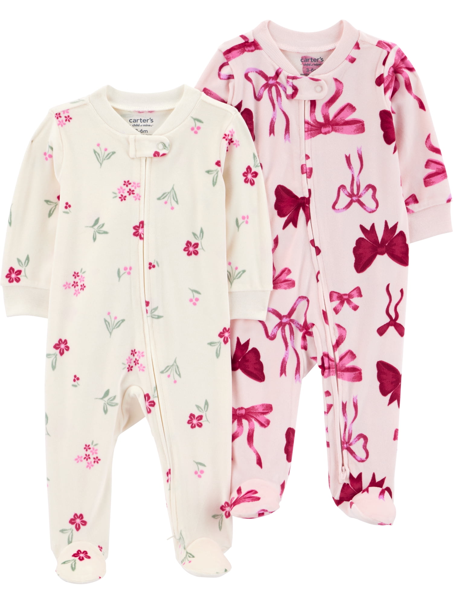 Carter's Child of Mine Baby Cozy Sleep N Play, Single & 2 Pack, Sizes Preemie-6/9 Months