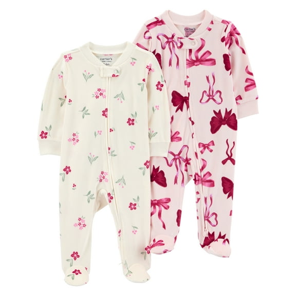 Carter's Child of Mine Baby Cozy Sleep N Play, Single & 2 Pack, Sizes Preemie-6/9 Months