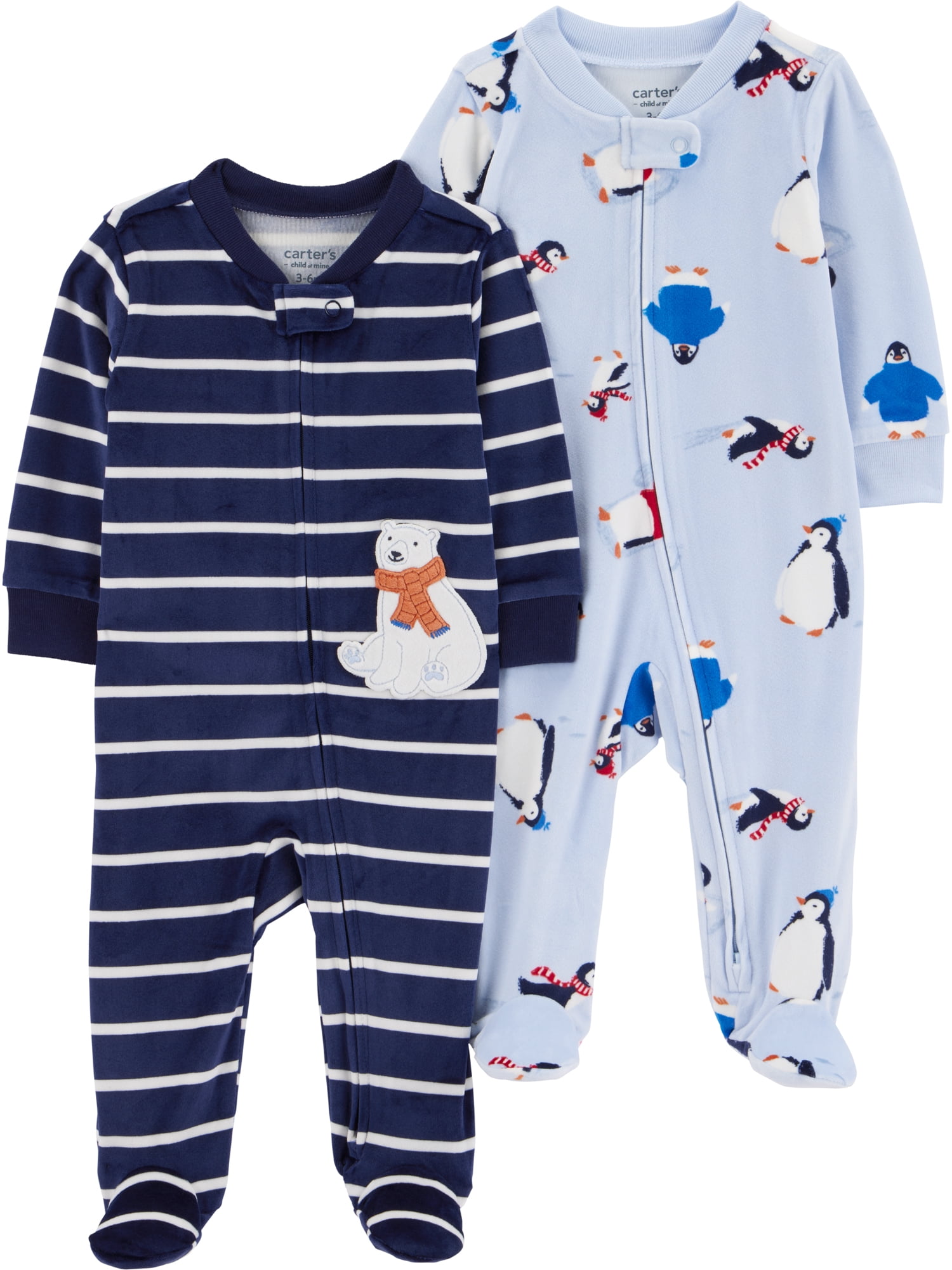 Carter's Child of Mine Baby Cozy Sleep N Play, Single & 2 Pack, Sizes Preemie-6/9 Months
