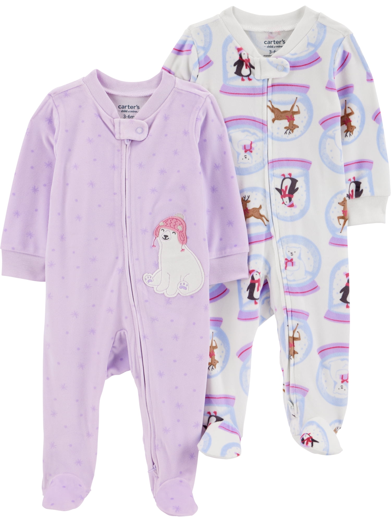 Carter's Child of Mine Baby Cozy Sleep N Play, Single & 2 Pack, Sizes Preemie-6/9 Months