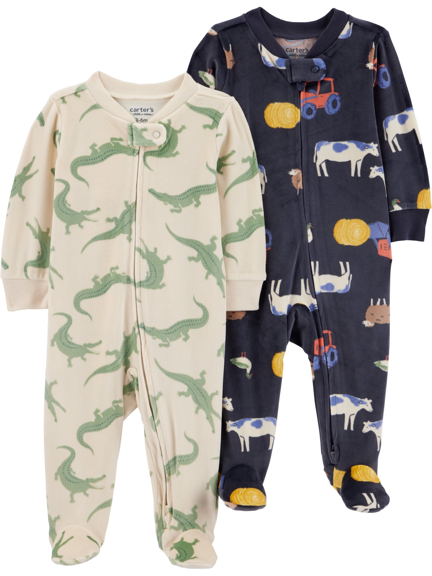 Carter's Child of Mine Baby Cozy Sleep N Play, Single & 2 Pack, Sizes Preemie-6/9 Months