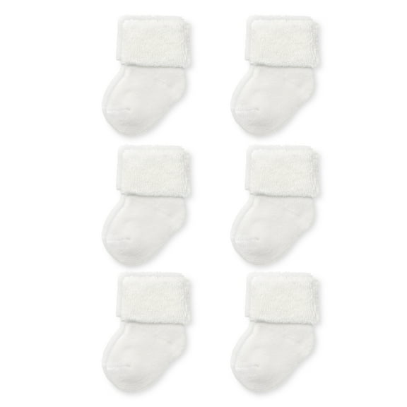 Carter's Child of Mine Baby Boys' & Girls' Folded Cuff Terry Socks