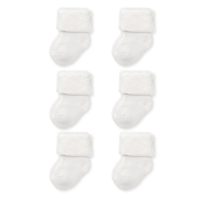 Carter's Child of Mine Baby Boys' & Girls' Folded Cuff Terry Socks